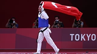 2020 Tokyo Olimpiyat Oyunları'nda tekvandoda bronz madalya kazanan milli sporcu Hakan Reçber