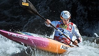 Ricarda Funk bei den Slalom-Kanu-Weltmeisterschaften in La Seu d'Urgell, Spanien, 2019
