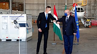 Szijjártó Péter magyar és Augusto Santos Silva portugál külügyminiszterek 