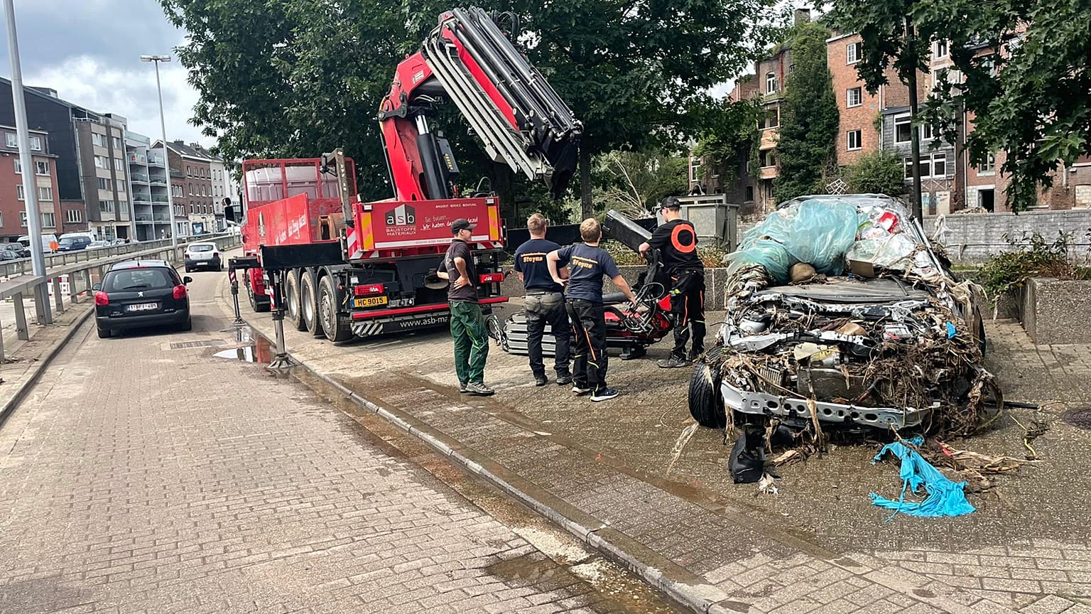 Aftermath in the city of Verviers, Belgium
