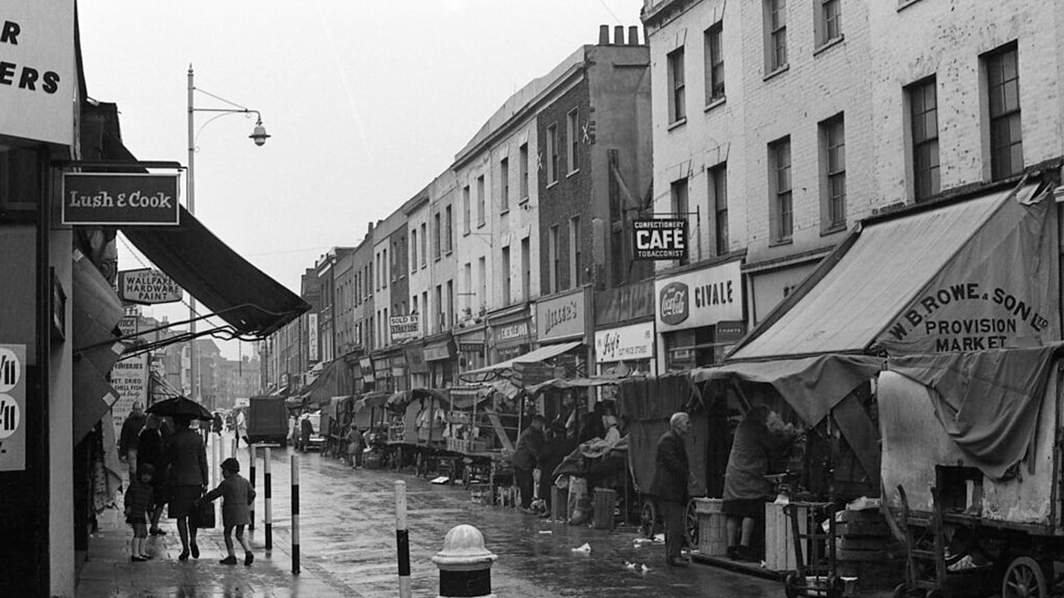 FILE Photo: Shops and market stalls in the Lambeth Walk, London, in October 1967. 