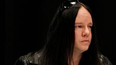 Slipknot band member Joey Jordison at a news conference bout the death of bassist Paul Gray on May 25, 2010, in Des Moines, Iowa. 