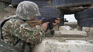 Ein armenischer Soldat im Bergkarabach-Konflikt, 21.10.2020
