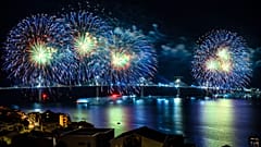 Fireworks lit up the skies at the construction site on Thursday morning.