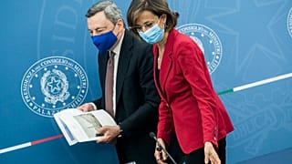 La Ministra della giustizia Marta Cartabia con il premier Mario Draghi