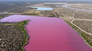 Laguna de Corfo en la provincia de Chubut, Argentina