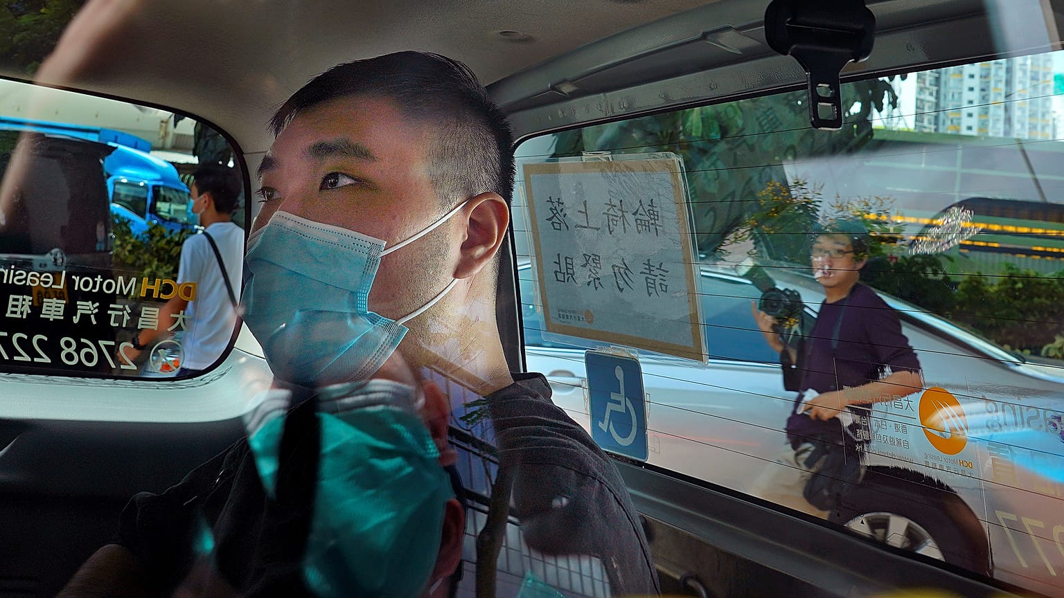 Tong Ying-kit arriving at court in July 6, 2020