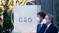 Dario Franceschini und Mario Draghi beim G20-Kulturgipfel