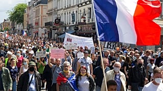Tüntetés, Lille, Észak -Franciaország, szombat, 2021. július 31