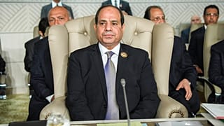 الرئيس المصري عبد الفتاح السيسي يحضر افتتاح القمة العربية الثلاثين في تونس العاصمة، الأحد 31 مارس 2019