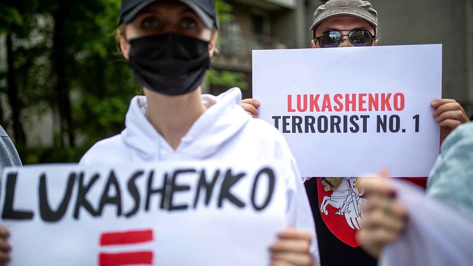 Litvanya'da Belarus protestosu