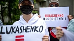 Litvanya'da Belarus protestosu