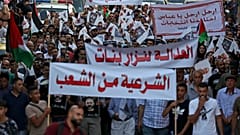 احتجاجات ضد الرئيس الفلسطيني في رام الله 