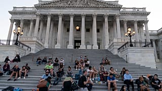 Protesta frente al Congreso de EEUU contra el fin de la moratoria antidesahucios
