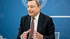 Italian Premier Mario Draghi speaks at a press conference at Chigi Palace government office in Rome, Thursday, July 22, 2021.