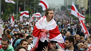 Demonstranten vor dem Amtssitz von Präsident Lukaschenko (6. September 2020)