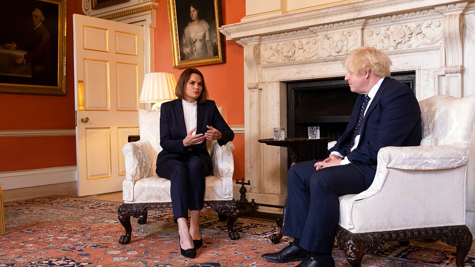 Boris Johnsonnal tárgyalt Szvjatlana Cihanouszkaja