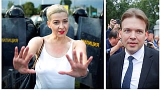 Marija Kalesznyikava és Makszim Znak, az ellenzéki Koordinációs Tanács (KT) elnökségének két tagja