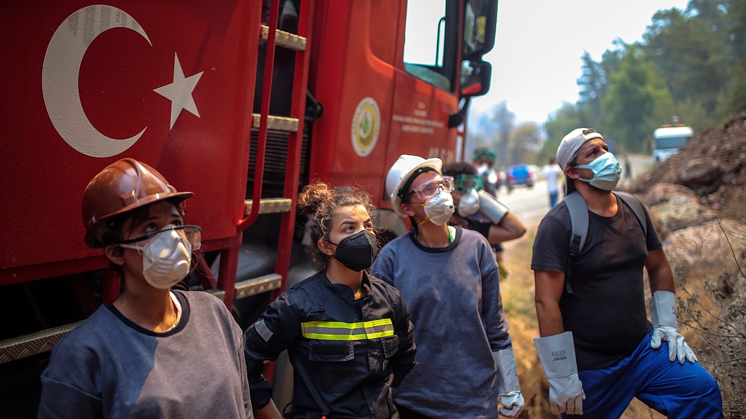 Freiwillige Helfer nahe Marmaris