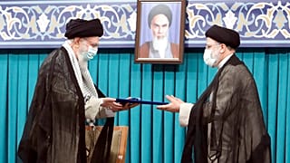 Supreme Leader Ayatollah Ali Khamenei endorses new President of Iran Ebrahim Raisi in Tehran