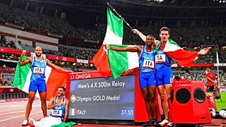 Jacobs, Tortu, Desalu e Patta, oro olimpico nella 4x100 a Tokyo2020