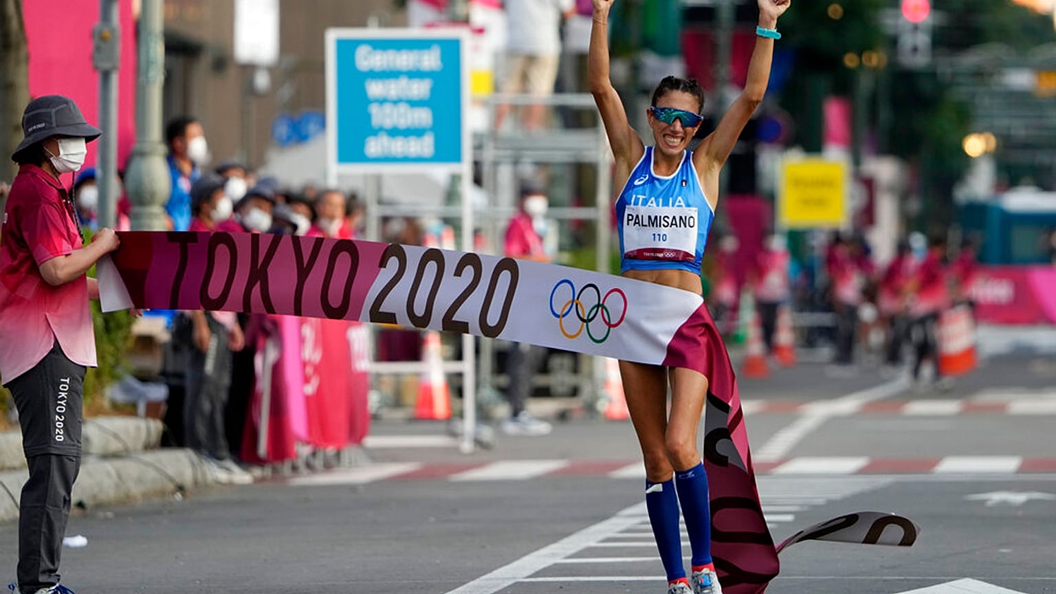 Antonella Palmisano, vencedora dos 20 km marcha, 