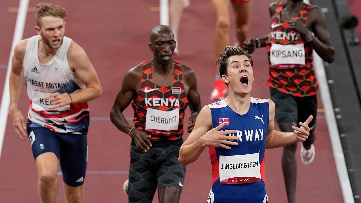 Der Norweger Jakob Ingebrigtsen im Siegesmoment in Tokio