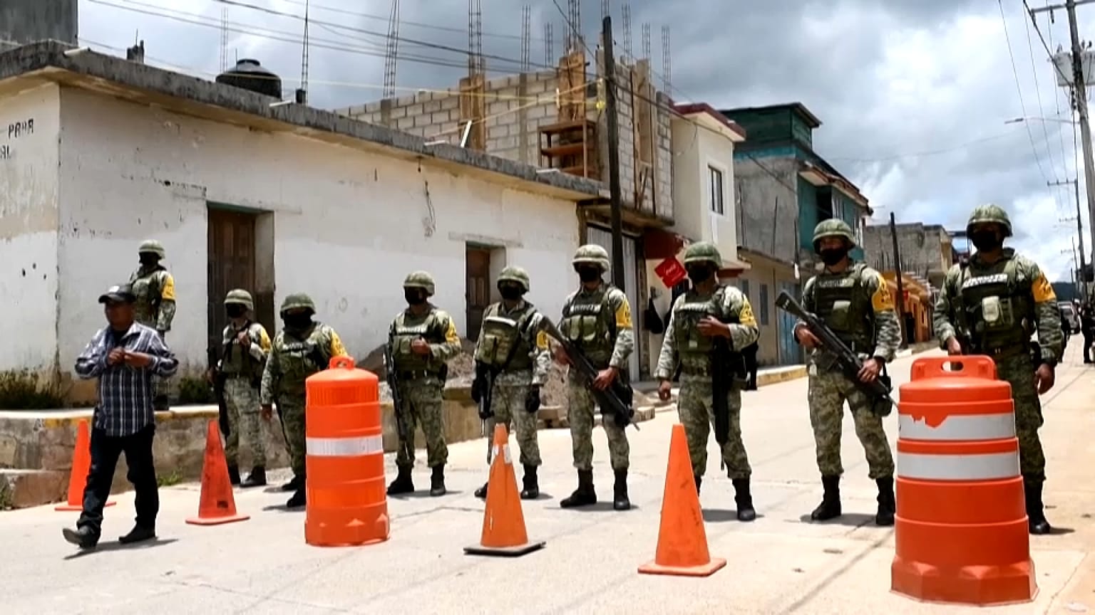 Militares en el municipio de Pantelhó, estado de Chiapas, México. 