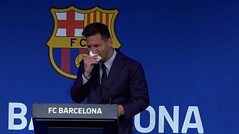 Messi's tears at Barcelona exit