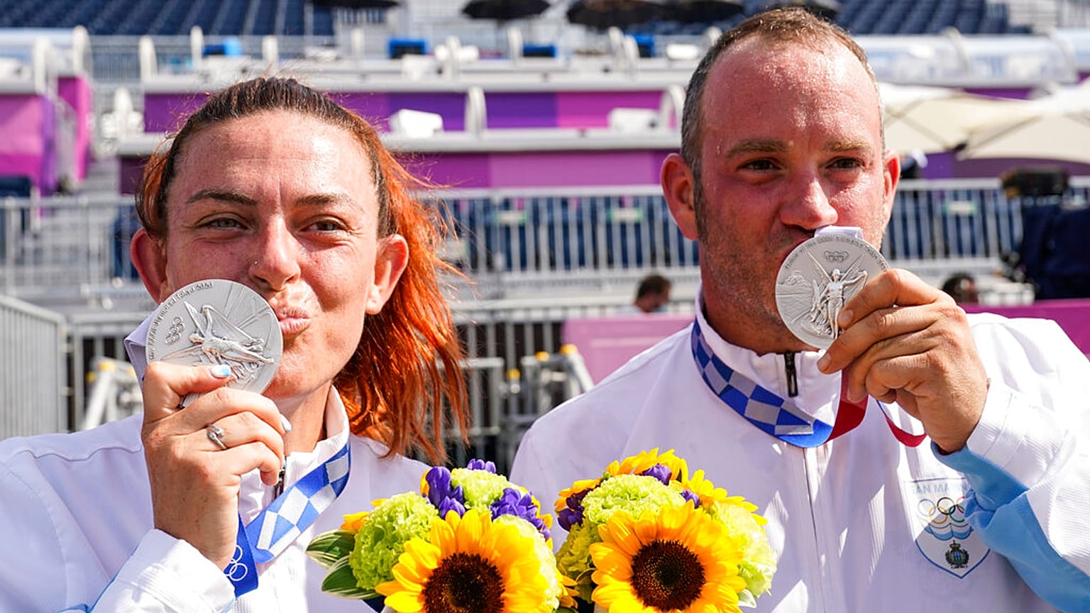 San Marinolu, gümüş madalya kazanan sporcular