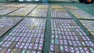 Alijo de cocaína interceptado por la Armada de Colombia en aguas del Pacífico. 
