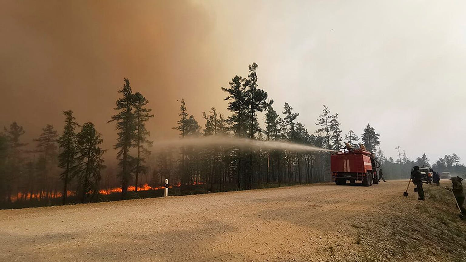 L'incendio nella foresta di Gorny Ulus, in Jacuzia. 