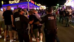Detenidos durante el fin de semana en Magaluf, Mallor, España. 