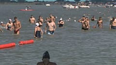 Swimmers participating to this year's Balaton Cross Swimming on August 7, 2021.