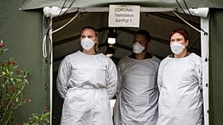 Corona-Teststation der Bundeswehr in Weissenfels