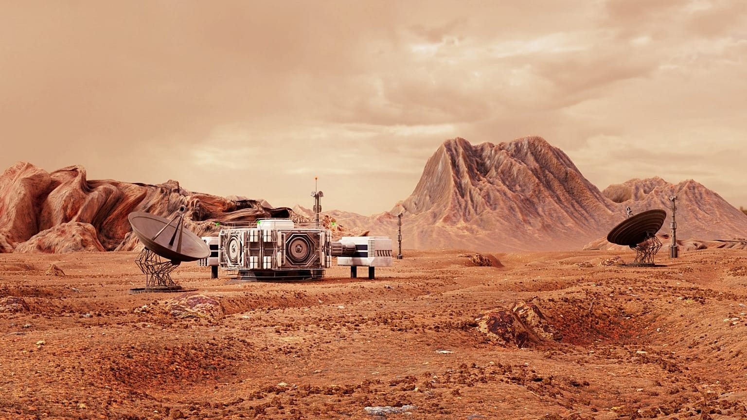 Illustration of a what a colony on Mars could look like in the future. 