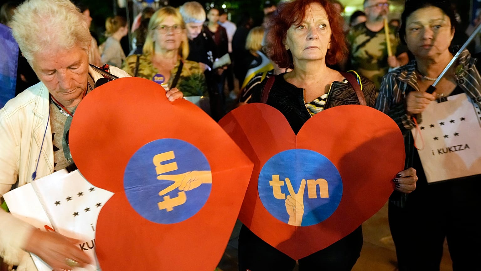 Demonstration gegen das neue Rundfunkgesetz 