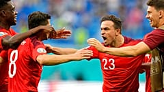 Xherdan Shaqiri nach seinem ersten EM-Tor im Juli in St. Petersburg