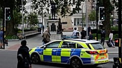 A police car on July 15, 2020, in Bristol, England.
