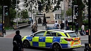 A police car on July 15, 2020, in Bristol, England.