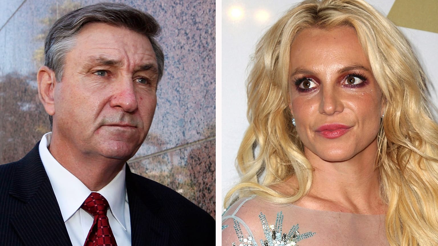 Jamie Spears, left, father of Britney Spears,  and Britney Spears.