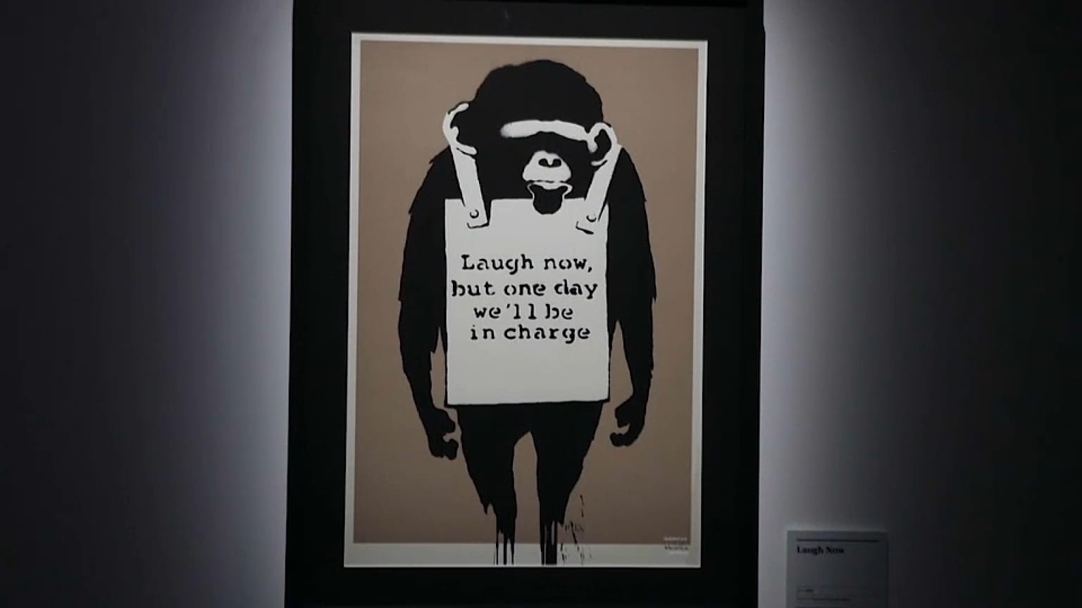 Una de las obras de Banksy presentadas en la exposicion de Chicago