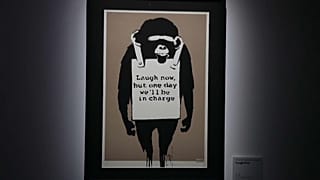 Una de las obras de Banksy presentadas en la exposicion de Chicago