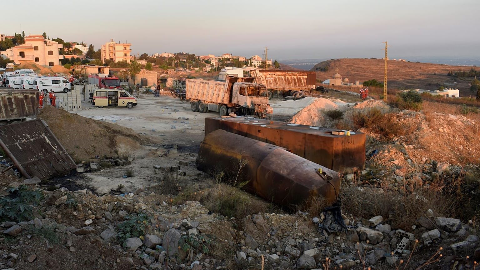 A fuel tanker exploded, in Tleil village, north Lebanon