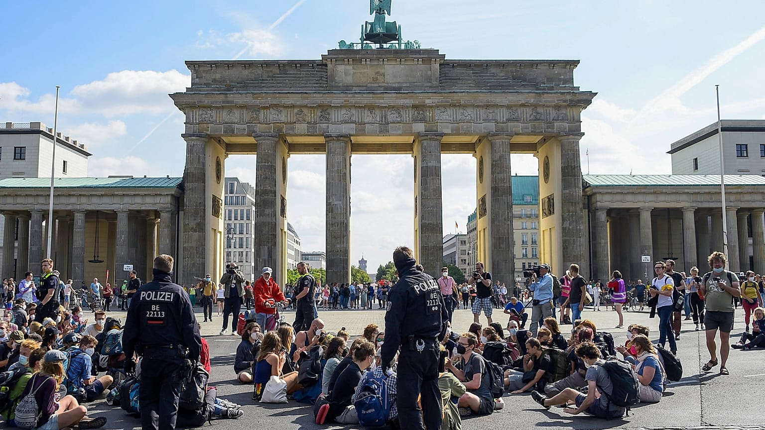 Az Extinction Rebellion demonstrációja Berlinben