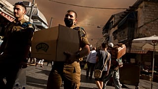 Eine Straßenszene in Jerusalem an diesem Montag