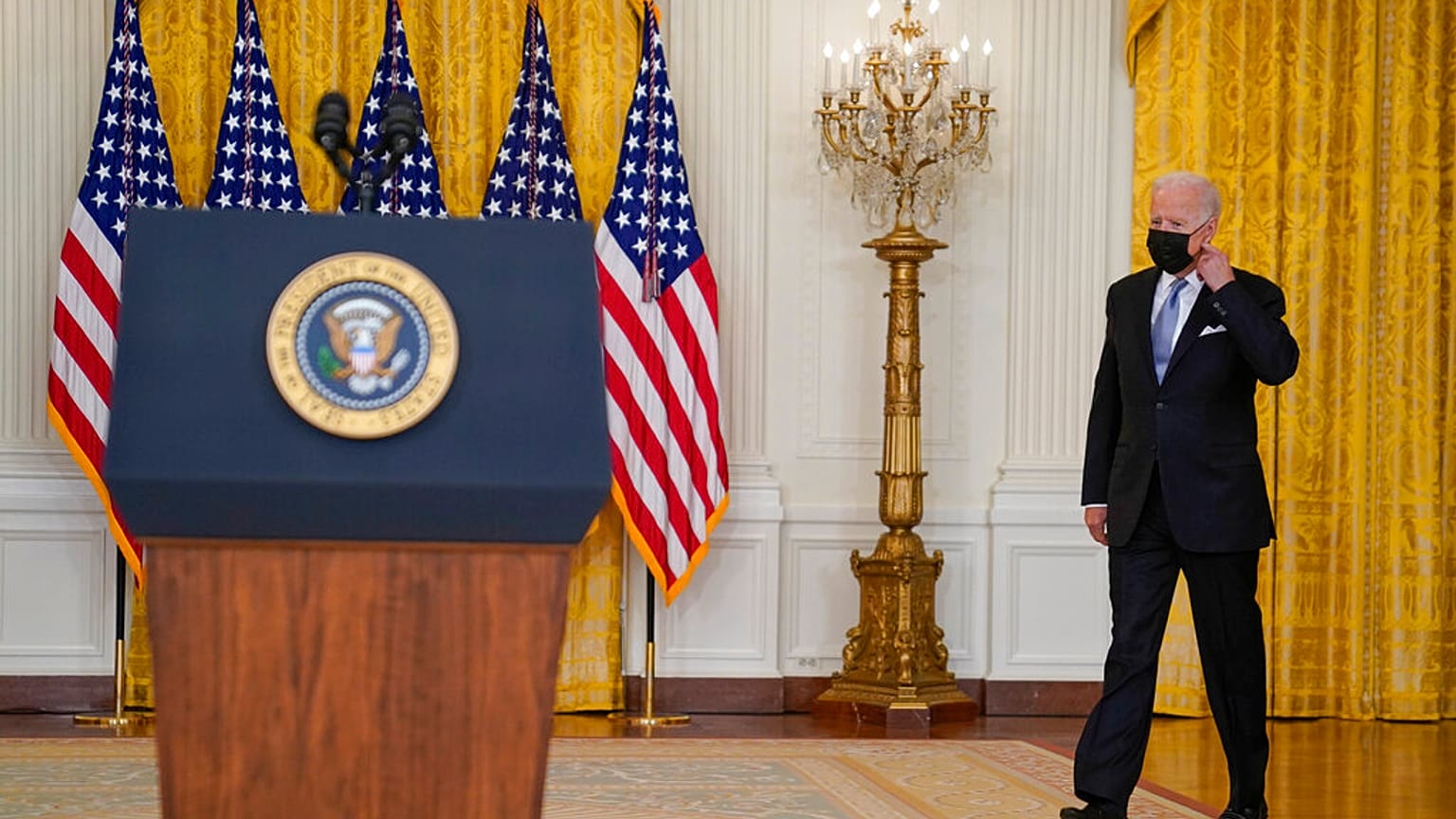 Joe Biden vor seiner Rede zu Afghanistan