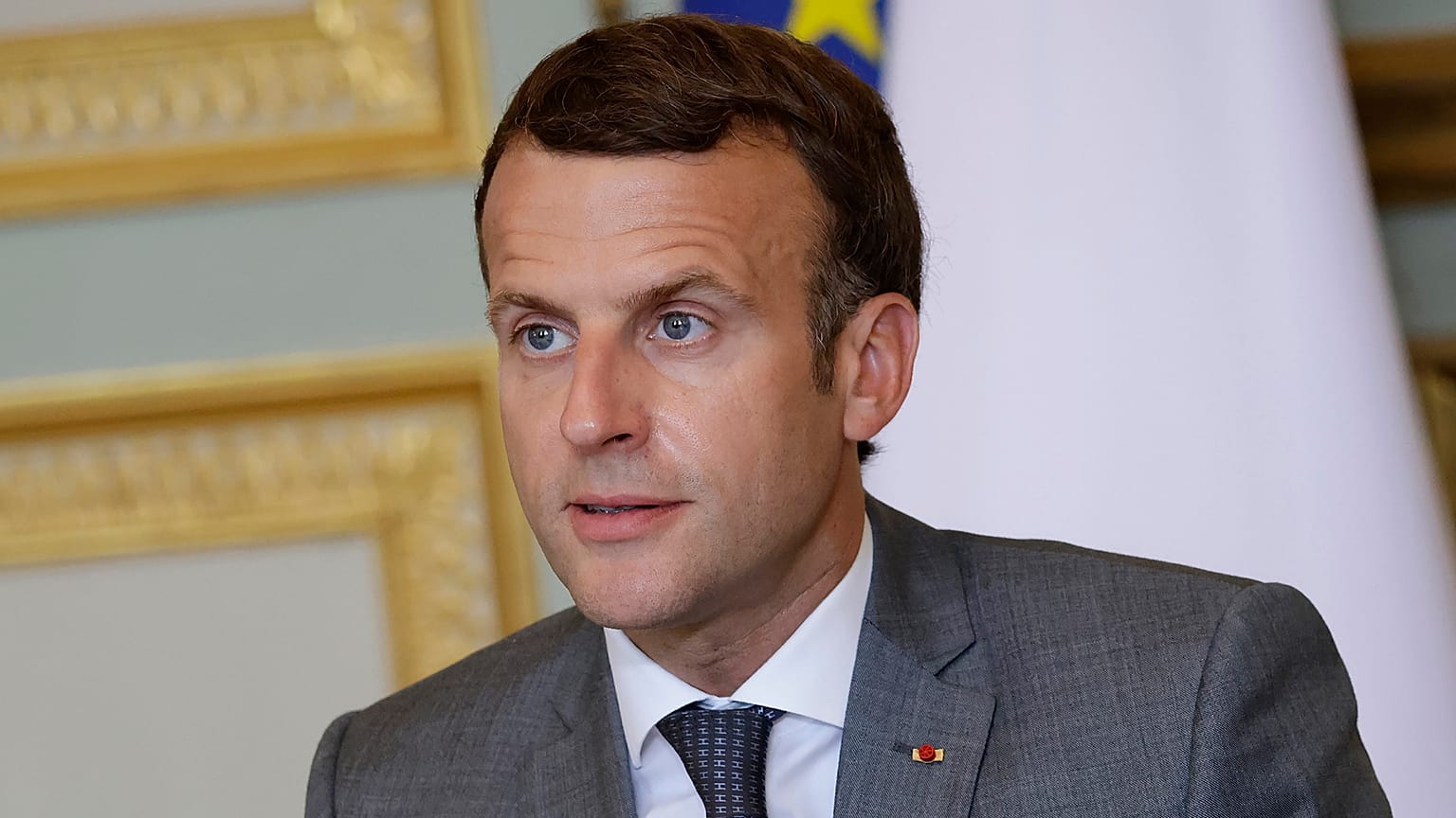 French President Emmanuel Macron speaks during a video conference of a France-Oceania Summit at the Elysee Palace in Paris, July 19, 2021. 