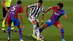 كريستيانو رونالدو خلال مباراة لكرة القدم بين نادي برشلونة ويوفنتوس في ملعب يوهان كرويف في برشلونة بإسبانيا، الأحد 8 أغسطس 2021