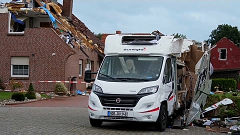 Tornado hit the village of Berumerfehn in northern Germany